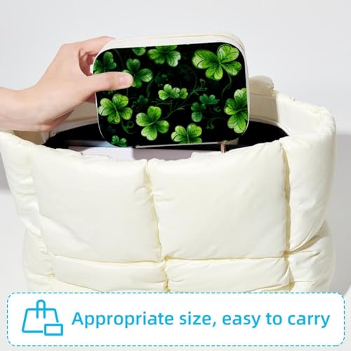 Caja de viaje para joyas de terciopelo verde con compartimentos móviles 6