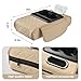 LEIWOOR Car Center Console Armrest Pillow, Booster Cushion with Cup Holder & Phone Holder Universal for Most Car Interior Accessories(Beige, Large)