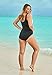 Swimsuits For All Swim 365 Women's Plus Size Zip-Front One-Piece with Tummy Control - 24, Mirtilla Azalea Black