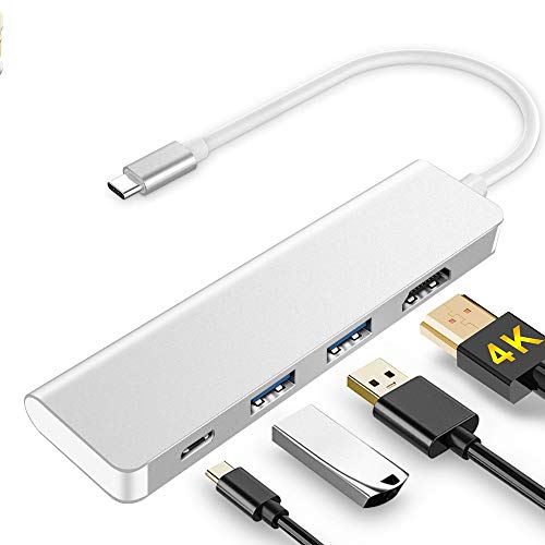 USB C Hub, 4 in 1 USB C to HDMI Adapter with 4K HDMI, USB C Adapter with 5Gbps USB 3.0, 100W PD Charging Port for MacBook/Pro/Air and Type C Windows Laptops