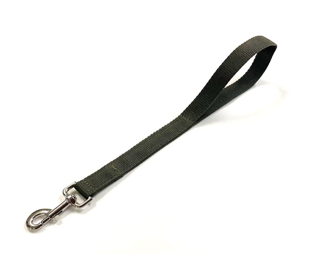 Short Close Control Dog Training Lead Traffic Walking Leash 25mm Polypropylene Webbing (Olive Green, 20 Inches)