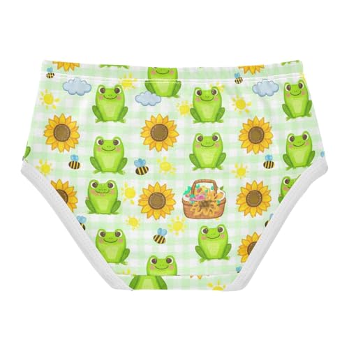 Joisal Cute Cartoon Frogs Sunflower Cute Panties Girl Toddler Girls Underwear Cotton Bright Kids Undies Briefs 2t2