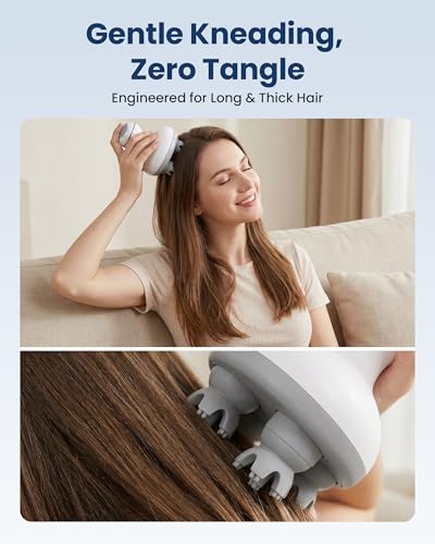 Image of COMFIER Electric Cordless Hair Scalp Massager with Kneading 84 Massage Nodes, Handheld Portable Head Scratcher Massager for Hair Growth, Deep Clean and Stress Relax, Gifts for Men Dad