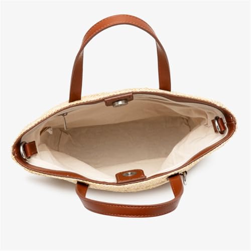 Bolso de playa de verano de paja para mujer miniatura 4