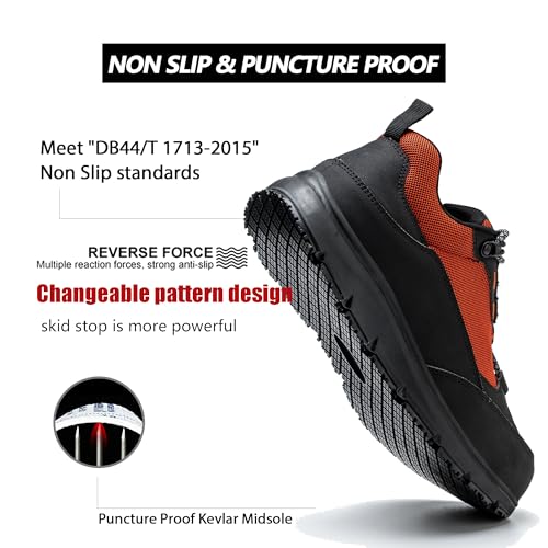 Image of ulogu Steel Toe Shoes for Men Women Indestructible Work Sneaker Waterproof | Lightweight Breathable Soft Mesh Puncture proof Non-Slip