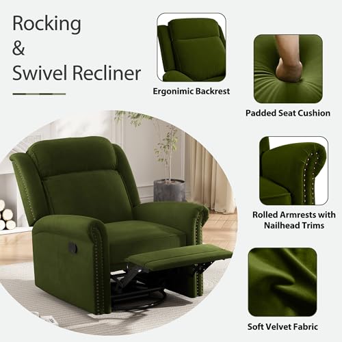 Sillón Plegable Verde de Terciopelo miniatura 7