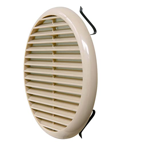 La Ventilazione TUR160S-Y TUR160S Grille de Ventilation en Plastique avec Ressorts et Filet, Sable, diamètre 175 mm Cover