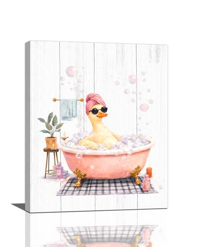 Trulave Funny Duck Bathroom Pictures Wall Art Ducks Canvas Wall Decor 20x16