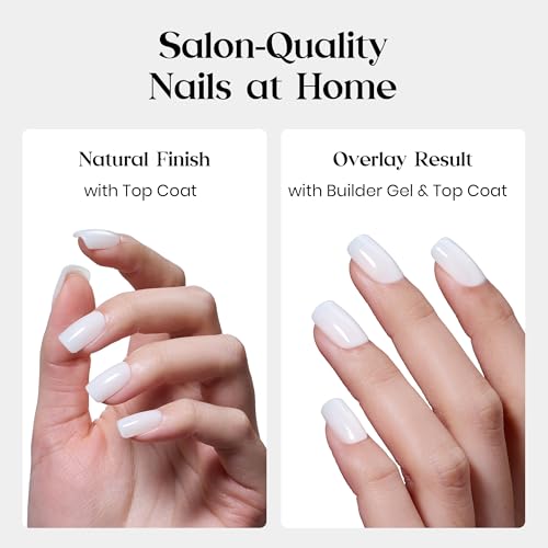 Image of Beetles Milky White Press On Nails, 160Pcs Short Squoval Fake Nails | Pre-Colored Full Cover Soft Gel Nails Offer a Milky White Salon-Gel Look without Polish Painting