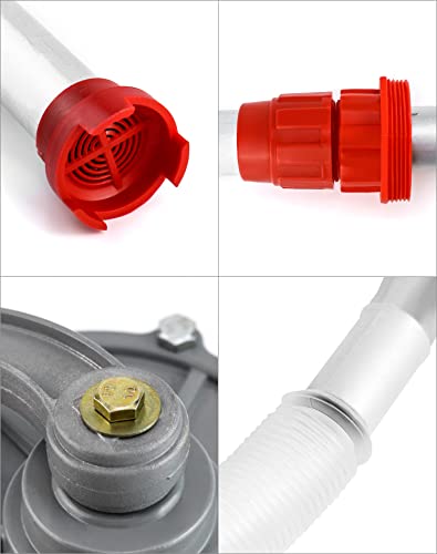 Qwork Aluminum Drum Rotary Hand Pump, Barrel Pump Hand Crank Oil Gas Barrel Drum Pump Rotary Oil Fuel For 5, 15, 30, 55 Gal #TOP4