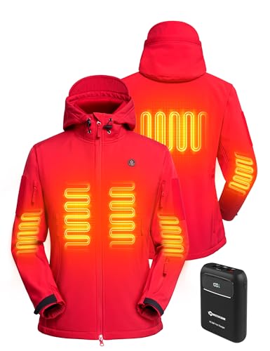 ANTARCTICA GEAR Heated Jacket for Women Soft Shell Winter Coat with 12V 15000mAh Battery Pack Hooded Heated Jacket