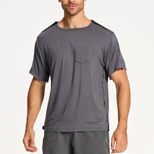 Post Shoulder Surgery Shirts, Men's Short Sleeve Shirt with Premium Snap, Chemo Clothing, Rotator Cuff Clothing After Surgery4