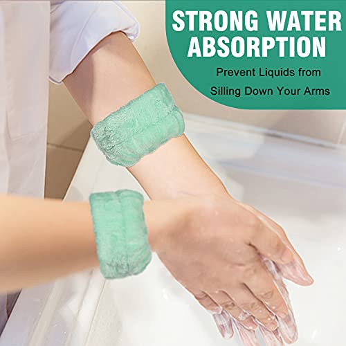 Luluo Spa Headband Women Microfiber Facial Makeup Hairband With Wristbands Elastic Fluffy Face Washing Headband Skin Care Green Spa Headbands #TOP4