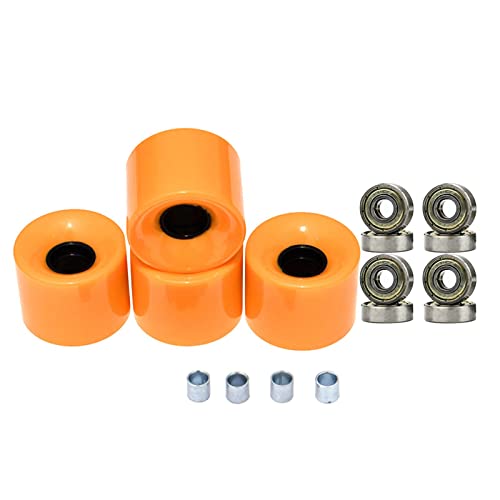 Ruedas de monopatín 78A en oro naranja con rodamientos para un deslizamiento suave en asfalto