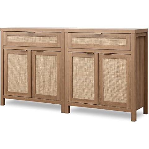 SICOTAS Rattan Sideboard Buffet Cabinet Cover