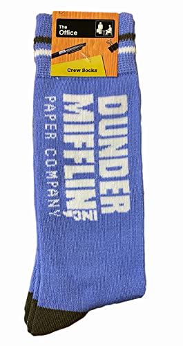 The Office - Dunder Mifflin Crew Socks (Blue/Black, One Size)3