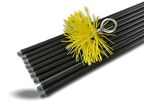 Kit de ramonage classique conduits gainés | Hérisson rond synthétique | Diamètre 150 mm | 9...