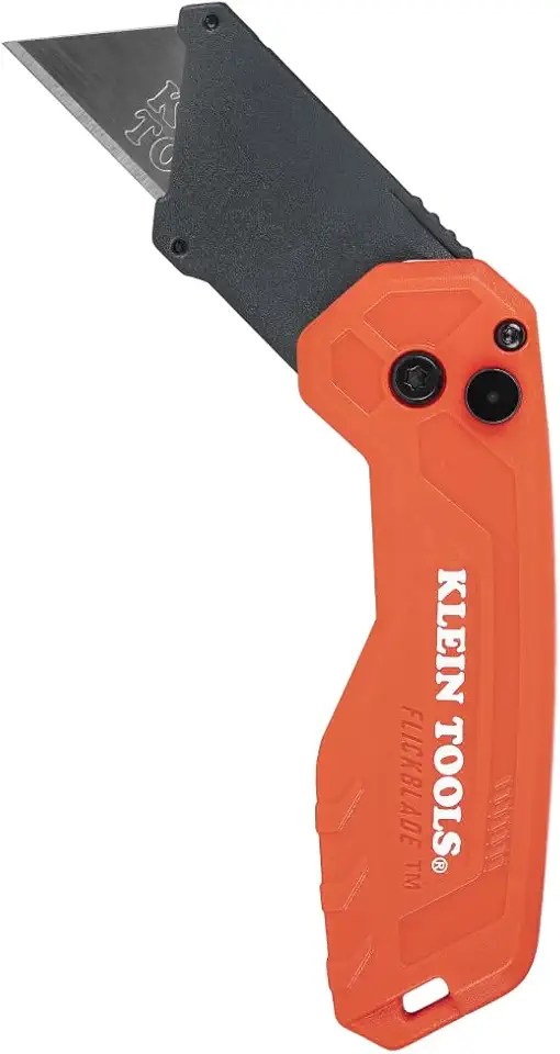 Klein Tools 44307 FLICKBLADE Folding Utility Knife, Subcompact Design with Quick-Change Triple-Ground Carbon Steel Blade, Dual Locking Positions, and Pocket Clip