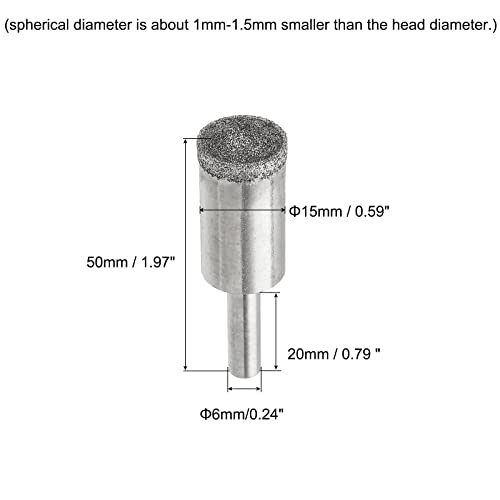 Pointe diamantée sphérique concave 15 mm pour la taille de haute précision