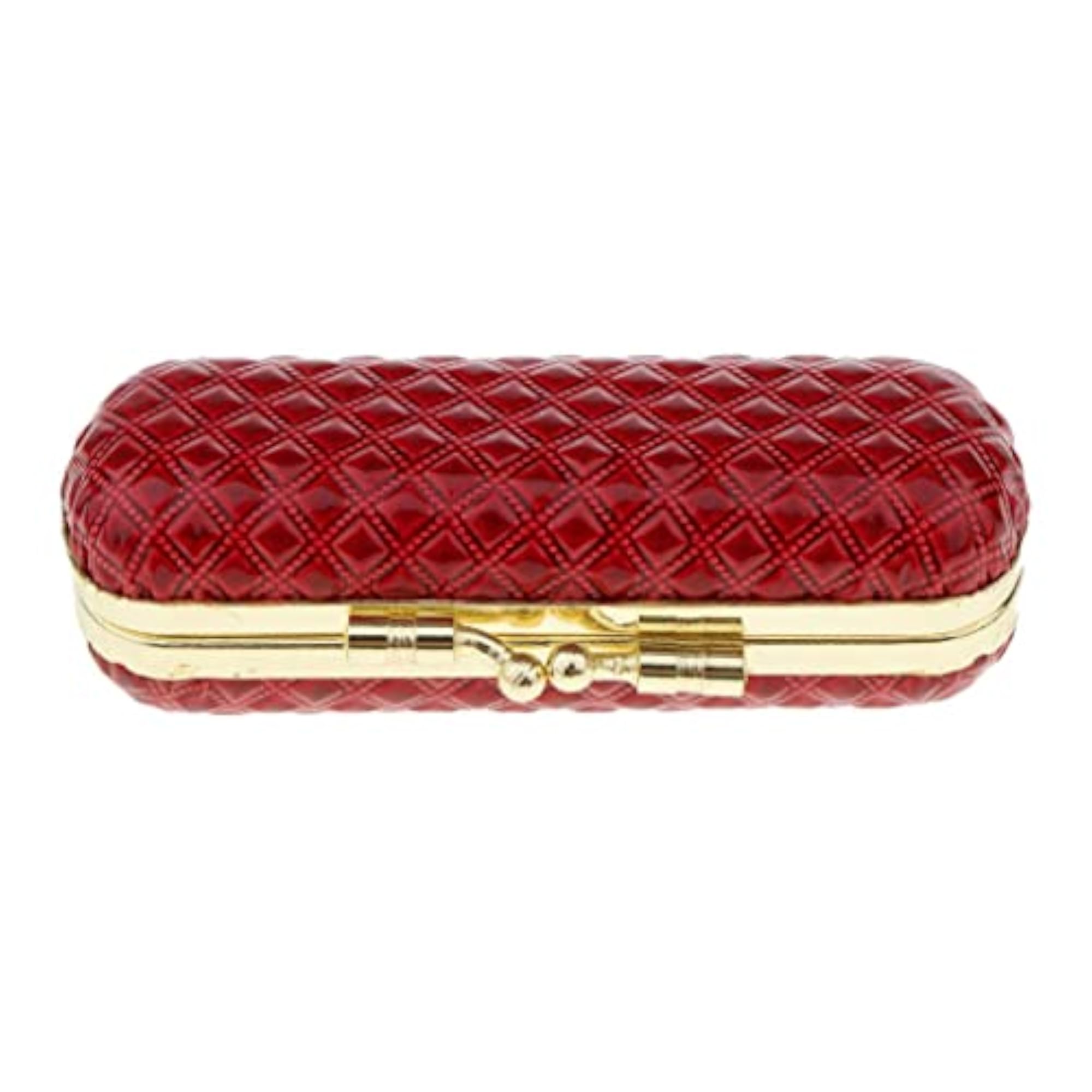 Red Leather Lipstick Case with Mirror for Makeup