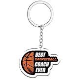 QuLuvaeri Sports Coach Gifts Acrylic keychain Basketball Coach Gifts for Women Men Cool Stuff Best Basketball Coaches Ever Keyring