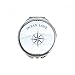 Compass Ocean Love Sea Sailing Pattern Hand Compact Mirror Round Portable Pocket Glass