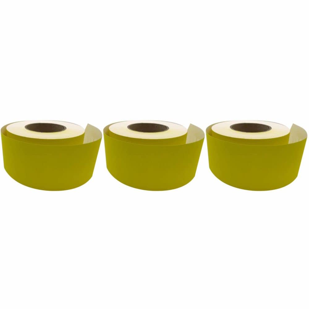 3 Ace Crafts (Pack of 3) Straight Edge Poster Paper Border Roll- (48mm x 50 Meters) - (Lemon Yellow) School/Office, Classroom Decoration, Fade Resistant Paper, Black Board Border Display Rolls