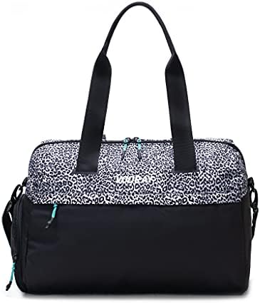 Vooray Trainer Duffle, Water-Resistant Gym Bag with Shoe Compartment and Wet-Gear Pocket 25L (Leopard, Trainer (24L))