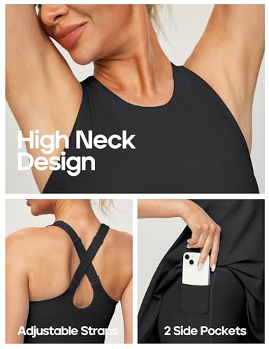 Heathyoga Womens Tennis Dress with Shorts Underneath Athletic Dress for Women Summer Romper Dresses with Pockets Golf Outfits4