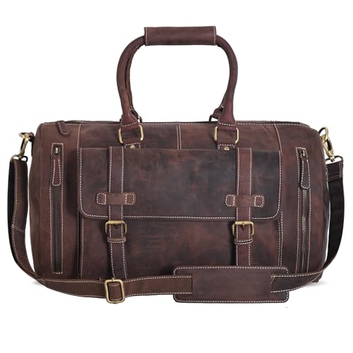 Sac de week-end voyage bagage cabine cuir marron moderne