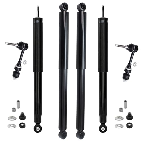 Image of Detroit Axle - 4WD Shock Absorbers Kit for 2003 2004 2005 Dodge Ram 2500 3500, 4 Front & Rear Shock Absorbers, 2 Front Sway Bar Links Replacement