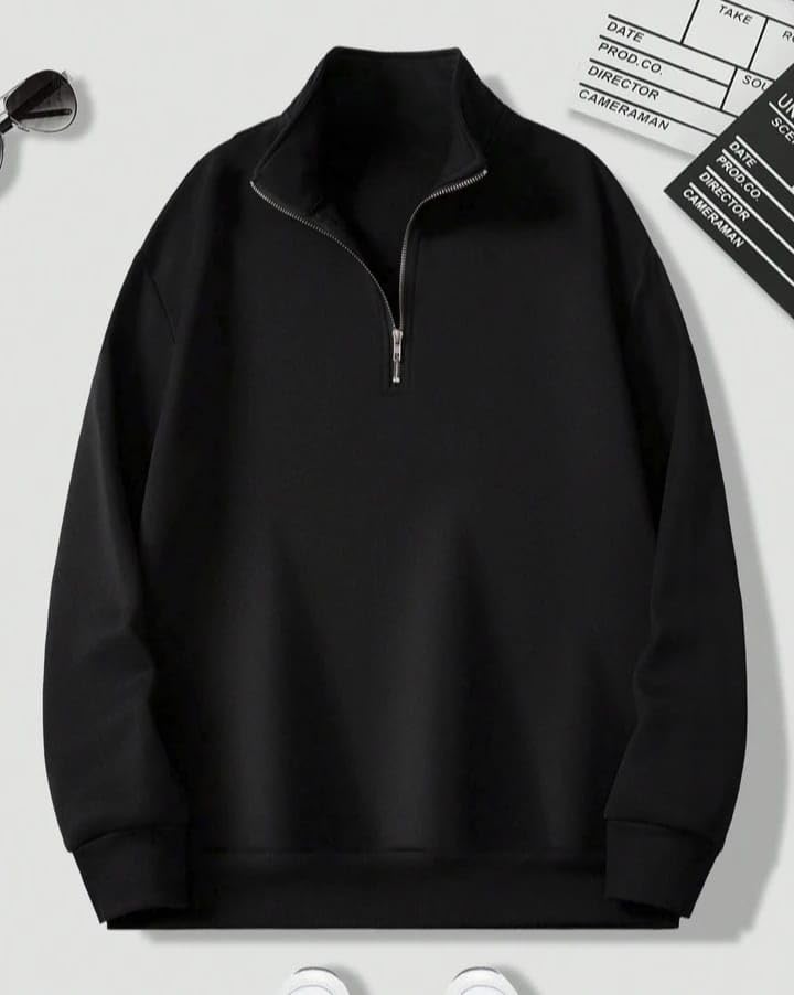 Image of Mack Jonney Men's Fleece Half-Zip High Neck Sweatshirt | Warm & Stylish Winter Wear -M4563
