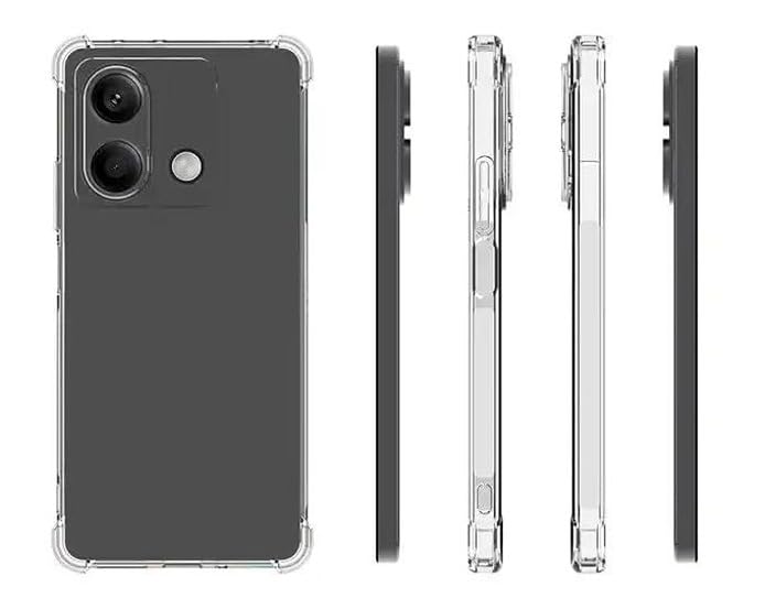 Image of BOXXO Flexible Back Cover for Mi Redmi Note 13 5G | Back Cover Transparent Clear Shockproof Case Four Corner Protection | Slim Protective Mobile Phone Cover for Mi Redmi Note 13 5G