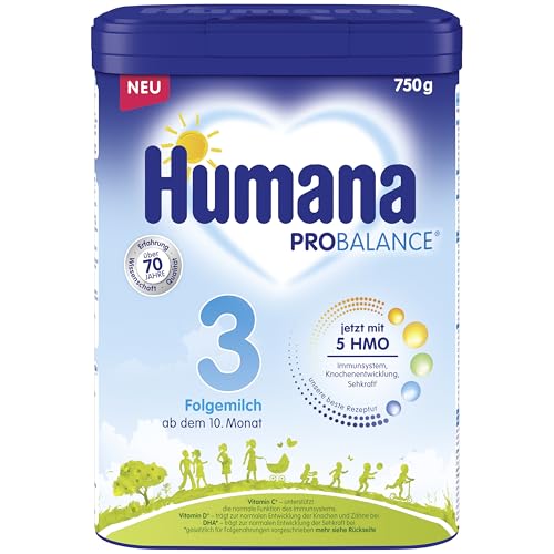 Humana 3 Folgemilch Vorteilspack - 4x750g mit 5 HMO, Natürliche Abwehrkräfte, Optimal für Babys ab dem 10; monat