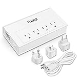 Travel Power Strip USB Adapter 4 Outlets with High Speed Smart USB Charging Ports Station Powerjc,White