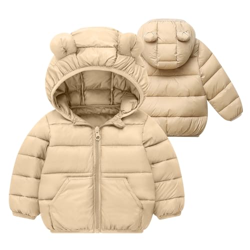 Puffer Padded Jacket for Toddler Boys Girls Kids Winter Coats Light Outwear Cute Bear Ears with Hood Clothing2