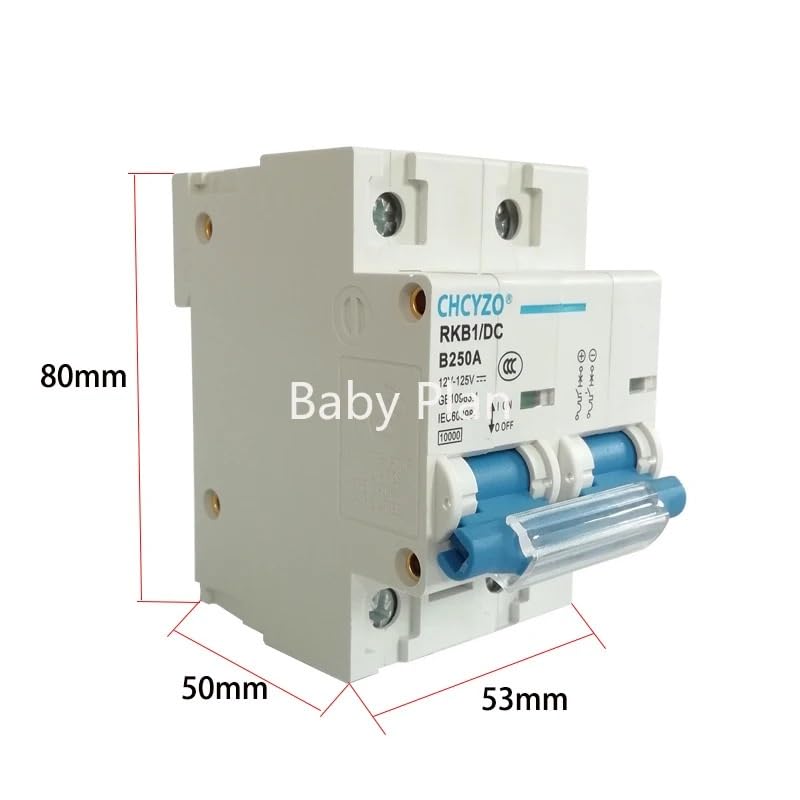 Interruttore Magnetotermico Interruttore Automatico CC 1P 2P 12V 24V 36V 48V 60V 72V 96V 120V Celle Solari Batteria RV Scarica 100A 125A 150A 200A 250A Interruttore Differenziale(2P,125A)