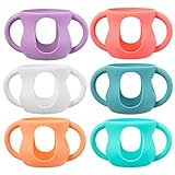 Babyflaschengriffe, 6 Stück, Silikon, Flaschenhüllen mit rutschfestem Griff, stoßdämpfende Schutzhüllen für 120 ml Babyflaschen (6 Farben)