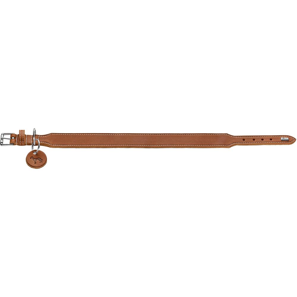 HUNTER Aalborg Collier Extra Large en Cuir Souple avec Coutures contrastées élégantes Noir Taille 60
