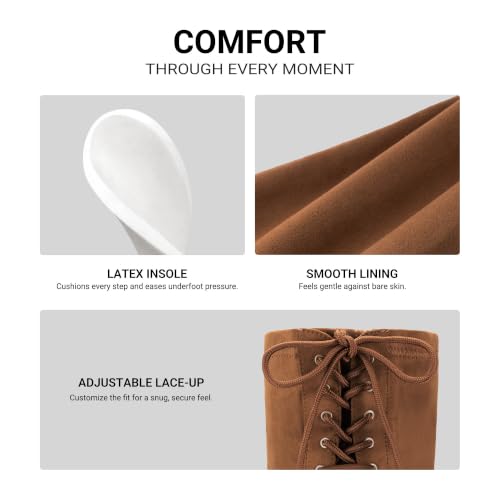 DREAM PAIRS Women's Over The Knee Thigh High Boots,Brown/Suede,8.5 - image 6