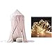Baldacchino con luci, zanzariera per bambini, tenda rotonda, tenda per camera da letto, decorazione con luci da 10 m, colore: rosa