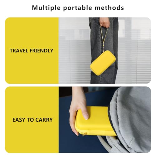 Image of Supmay Hard Carrying Case Compatible with Nintendo DS Lite NDSL, Gameboy Advance Games Storage Holder Travel Bag with Mesh Pocket for USB Charging Cable, Stylus, Earphones, Game Cartridge, Yellow