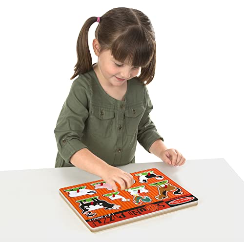 Melissa & Doug Farm Animals Sound Puzzle - Wooden Peg Puzzle With Sound Effects (8 Pcs) #TOP2