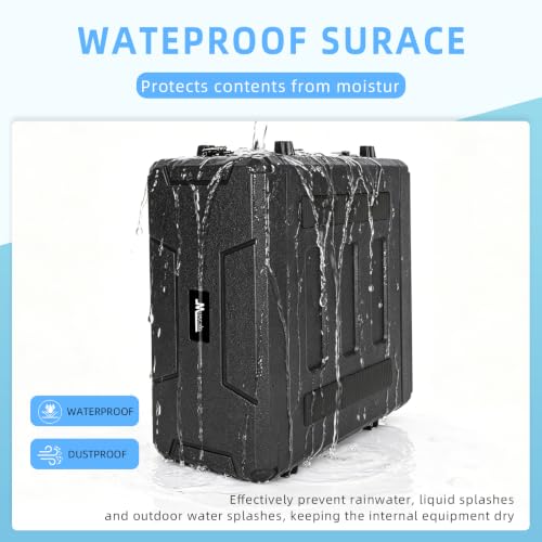Image of 4U Rack Case Shallow 16 inch Depth, 19 inch Rackmount Flight Road Travel Case, Waterproof Protective Hard Case with Customized Foam, Wireless Mic System Storage /Amp /Effect /DJ Mixer