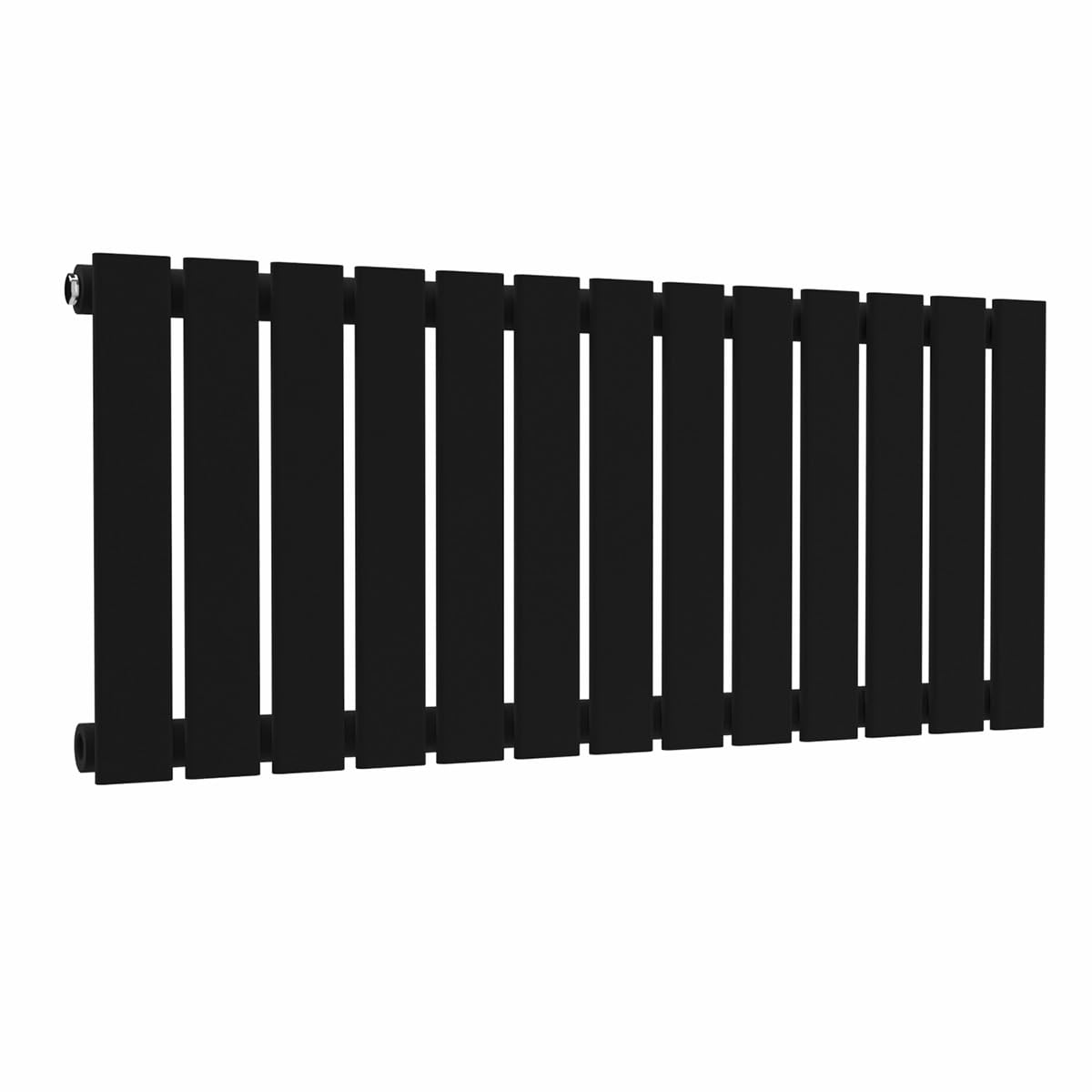 Lux Heat Black Flat Horizontal Single Panel Designer Radiator 400Mm (H) X 910Mm (W)
