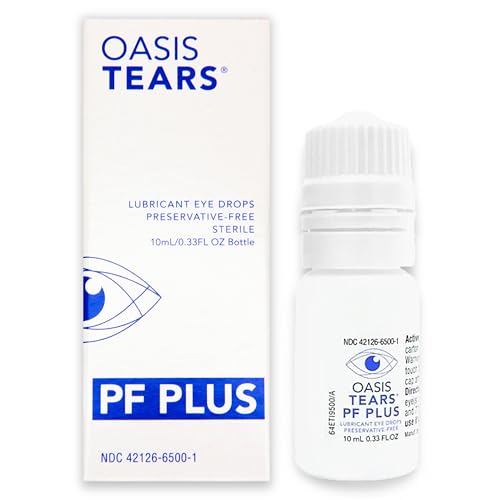 Oasis TEARS OT6500 PF Plus Preservative-Free Lubricant Eye Drops Dry Eye Relief | Artificial Tears | 0.34 FL OZ (10 mL)