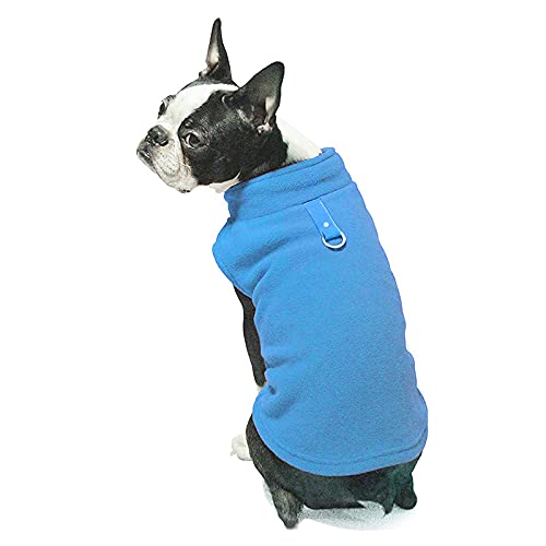 KUTKUT Fleece Vest Dog Sweater Warm Pullover Fleece Dog Jacket with Leash Attachment, Cold Weather Dogs Clothes for ShishTzu, Pekingese, Maltese etc (Size: L, Adjustable Chest: 45cm) 4
