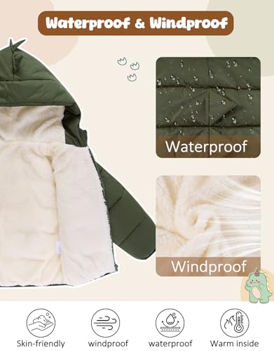 UNICOMIDEA Toddler Boys Girls Winter Coats Hooded Warm Puffer Jacket for Baby Outwear 6M-4T3