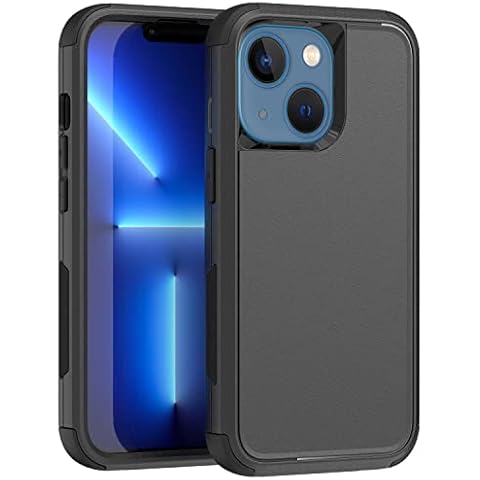 HONTECH Protective Case for iPhone 13, Heavy Duty Full Body Protection Military Grade [Shockproof] [Dust-Proof] Rugged Phone Bumper Case Cover 6.1 inch, Black Cover