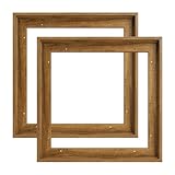 FOLKOR Canvas Floater Frame for 8x8 Prints or Oil Paintings, 2 Pack 0.9 Inch Depth Floating Frame for Stretched Canvas Art, Home Office Gallery Wall Decor, Horizontal or Vertical Display (Brown)